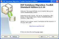 Captura principal de ESF Database Migration Tool