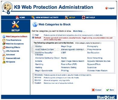 k9 web protection blue screen