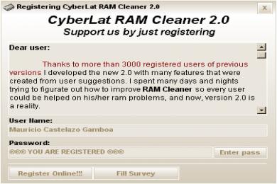Captura CyberLat RAM Cleaner