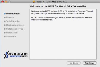Capture Paragon NTFS for Mac OS X