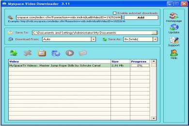 Screenshot MySpace Video Downloader