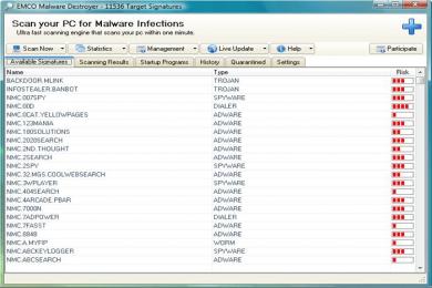 Screenshot EMCO Malware Destroyer