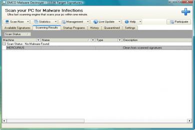 Screenshot EMCO Malware Destroyer