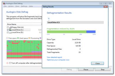 Captura Auslogics Disk Defrag