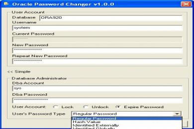 Captura Oracle Password Changer