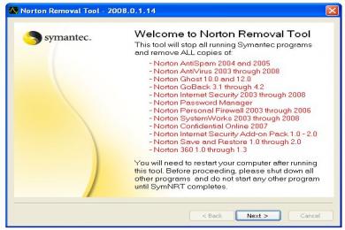 Capture Norton Removal Tool