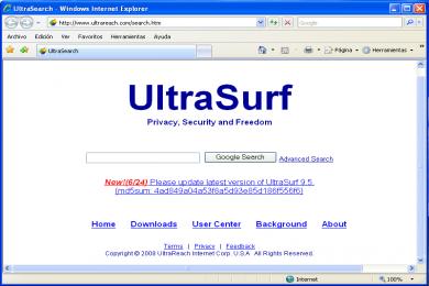 Screenshot UltraSurf
