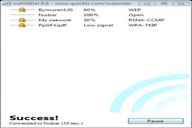 Screenshot outSSIDer