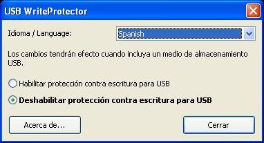 Screenshot USB Write Protector