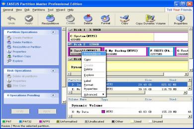 Capture EASEUS Partition Master Free