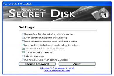 Screenshot Secret Disk