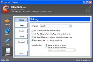 Screenshot CCleaner Portable