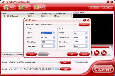 Screenshot Pavtube Video Converter