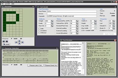 Screenshot Raster Font Editor