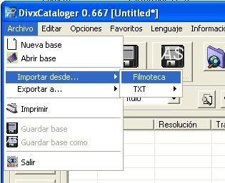 Screenshot DivX Cataloger