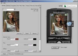 Screenshot Sony Ericsson Themes Creator