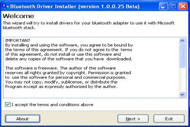 Screenshot Bluetooth Driver Installer