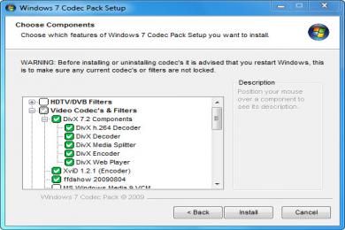 Capture Windows 7 Codec Pack
