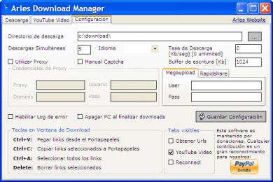Captura Arles Download Manager