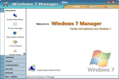 Screenshot Windows 7 Manager