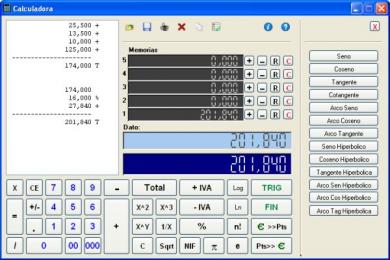 Screenshot Calculadora Roasoft