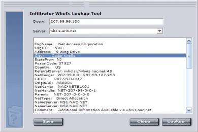 Screenshot Infiltrator Network Security Scanner