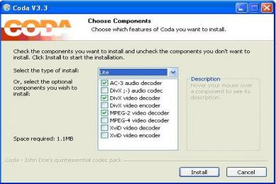 Screenshot Coda Codec Pack