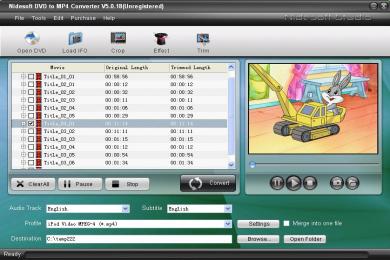 Captura Nidesoft DVD to MP4 Converter