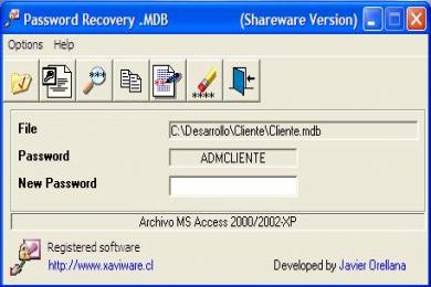 Screenshot Password Recovery .MDB