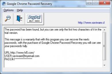 Captura Google Chrome Password Recovery