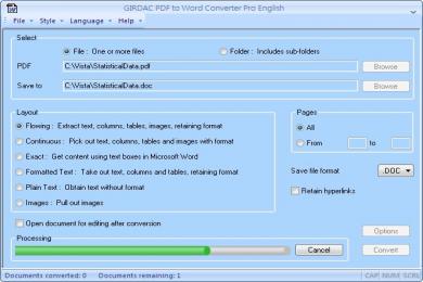 Captura Girdac PDF to Word Converter