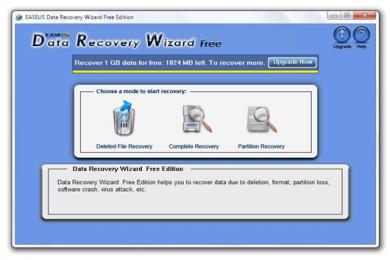 Screenshot Data Recovery Wizard Free Edition