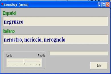 Screenshot Freelang-Wörterbuch Italienisch-Spanisch