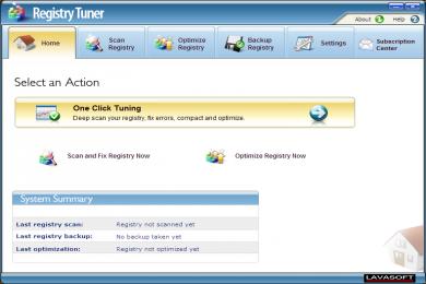 Captura Lavasoft Registry Tuner