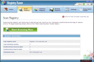 Captura Lavasoft Registry Tuner