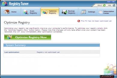 Captura Lavasoft Registry Tuner