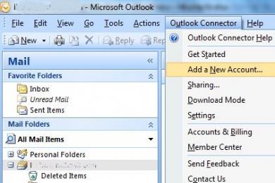 Screenshot Microsoft Office Outlook Connector
