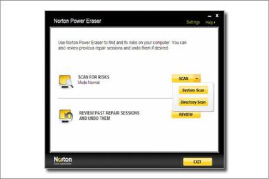 Screenshot Norton Power Eraser