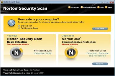 Capture Norton Security Scan