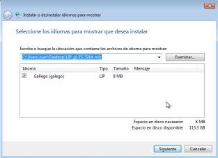 Screenshot Galizisches Sprachpaket für Windows 7