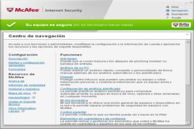Screenshot McAfee Internet Security
