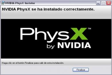 Screenshot NVIDIA PhysX System Software