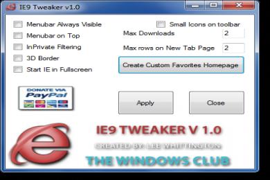 Cattura IE9 Tweaker