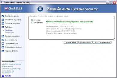 Captura ZoneAlarm Extreme Security