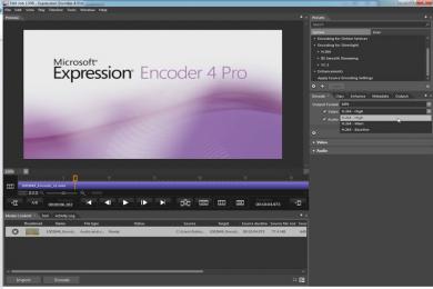 Screenshot Microsoft Expression Encoder Pro