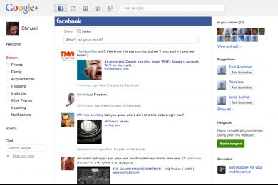 Screenshot Google+Facebook