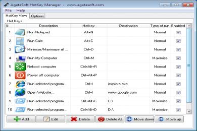 Screenshot AgataSoft Hotkey Manager