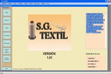 Screenshot S.G. Textil y Zapatería