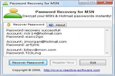 Screenshot MSN Password Cracker