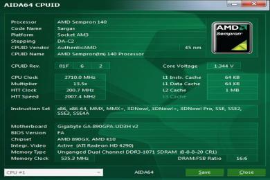 Screenshot AIDA64 Extreme Edition